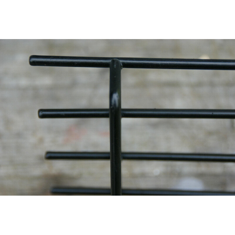 Mid-century black String wall coat rack, 1960s
