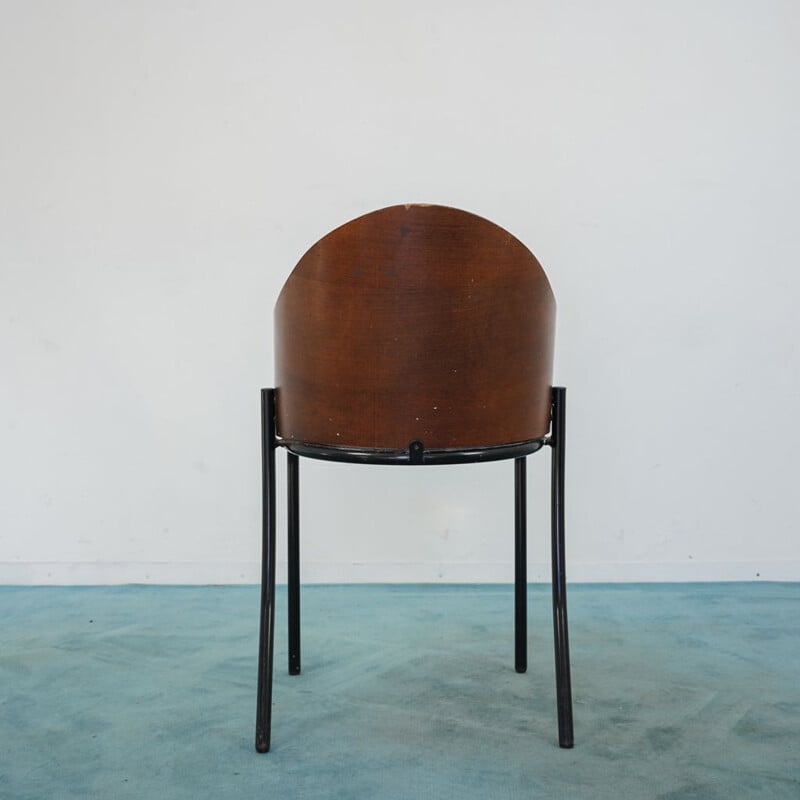 Vintage single chair in curved wood, 1970s