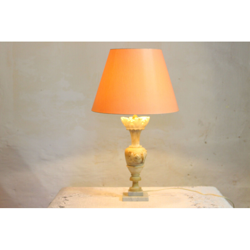 Vintage-Tischlampe aus Alabaster und Marmorsockel, 1970