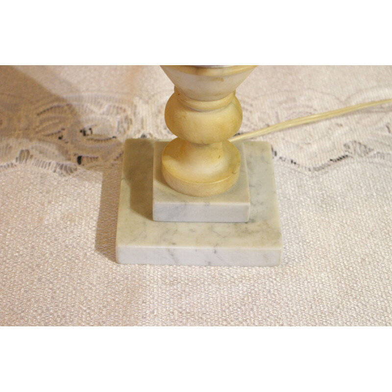 Lampada da tavolo vintage in alabastro con base in marmo, 1970