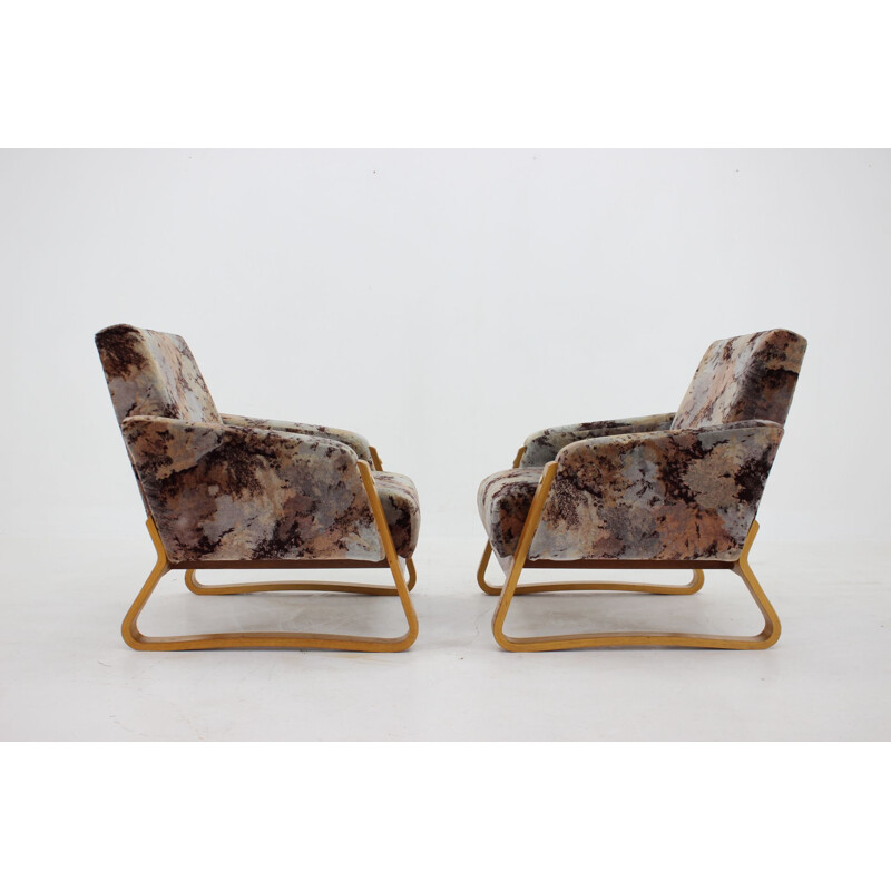 Paar vintage fauteuils, Ludvik Volak voor Drevopodnik Holesov, 1960