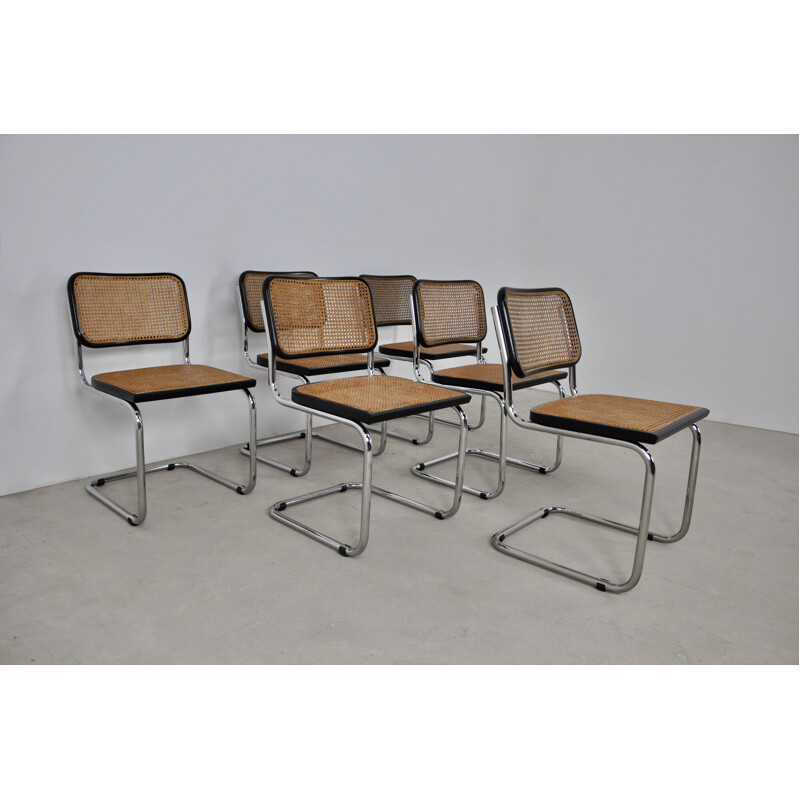 Set di 6 sedie da pranzo nere B32 By Marcel Breuer