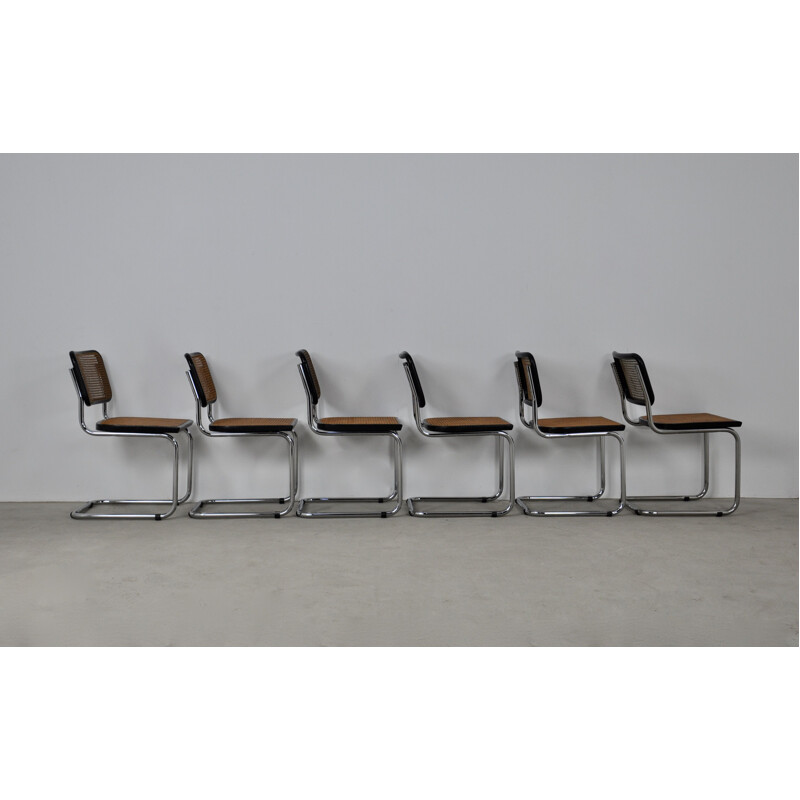 Set di 6 sedie da pranzo nere B32 By Marcel Breuer