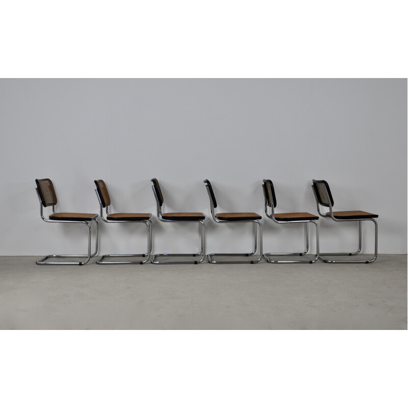 Zwarte eetkamerstoelen B32 van Marcel Breuer set van 6