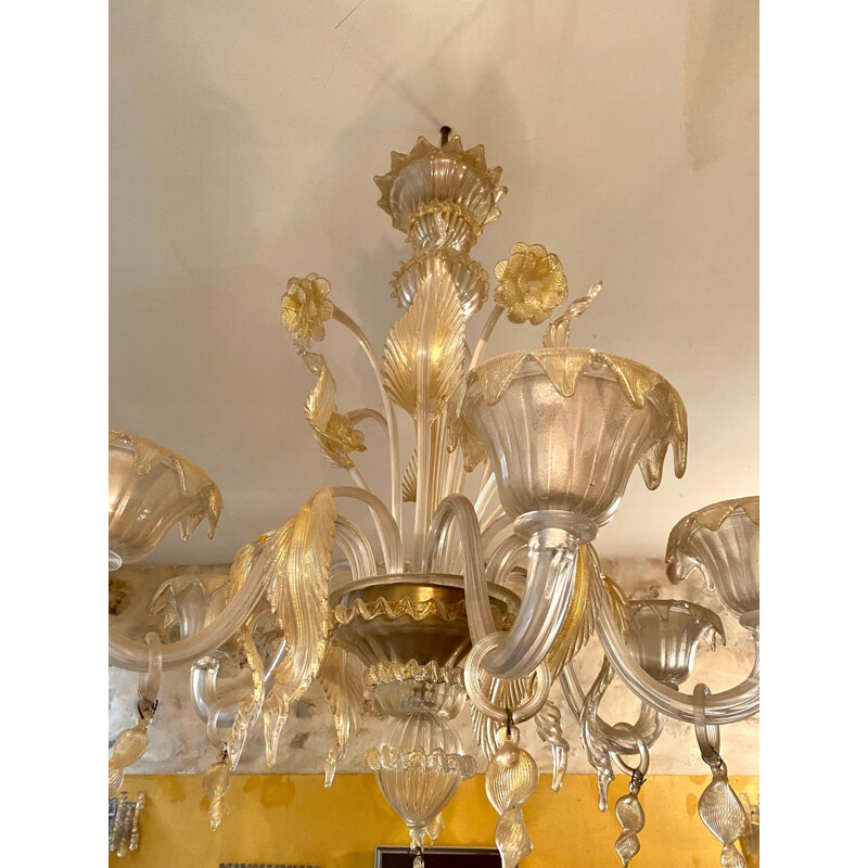 Candelabro de ouro Vintage Murano de Barovier