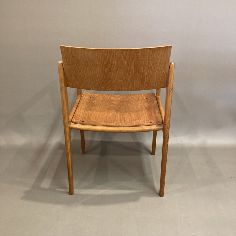 Vintage Thonet oakwood armchair, 1950