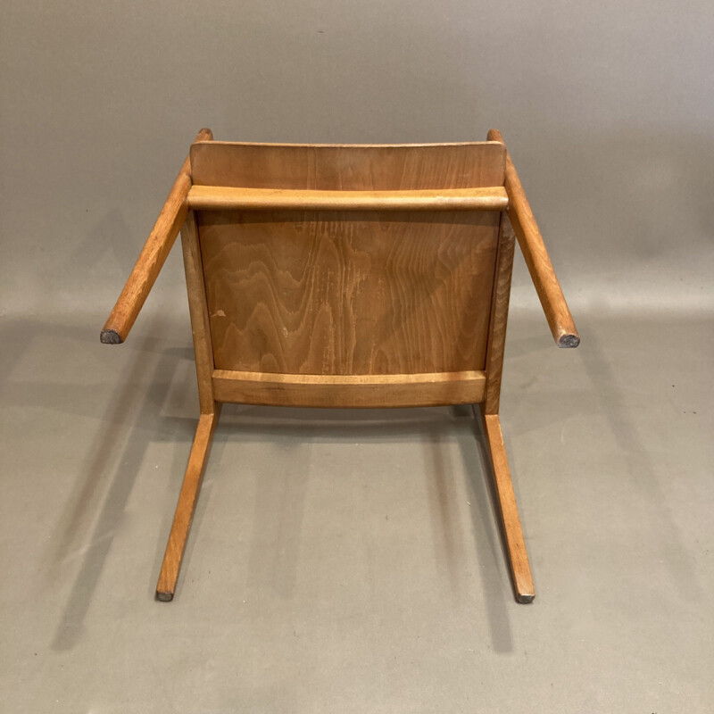 Vintage Thonet oakwood armchair, 1950