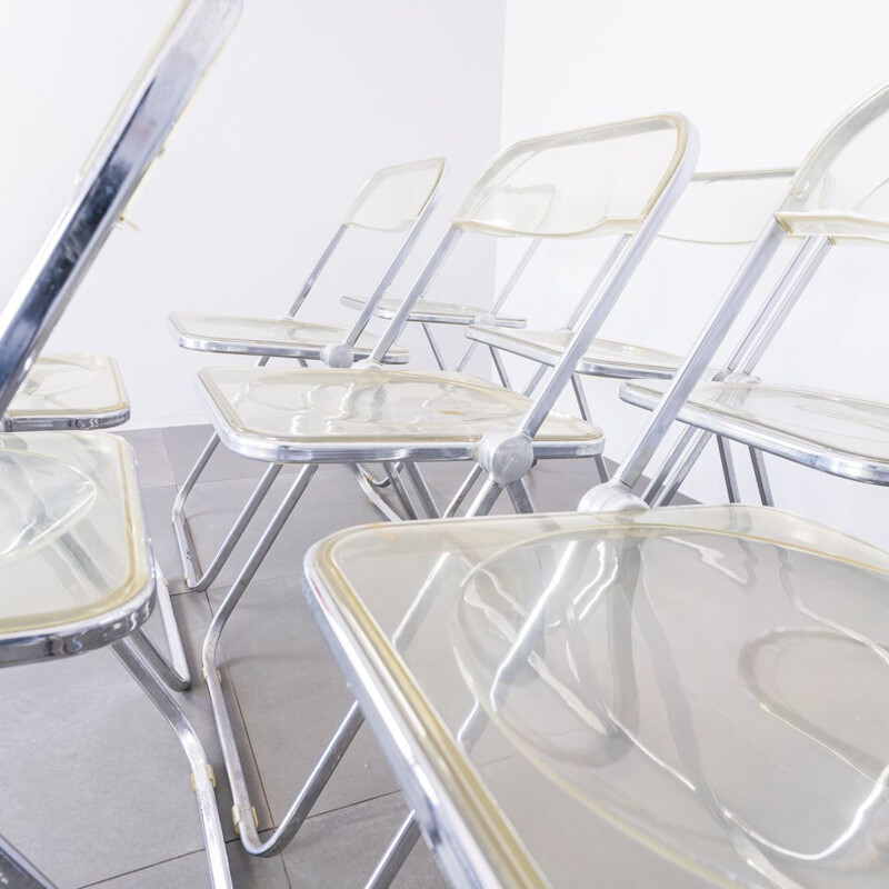 Set of 8 vintage folding chairs by Giancarlo Piretti and Castelli, 1970