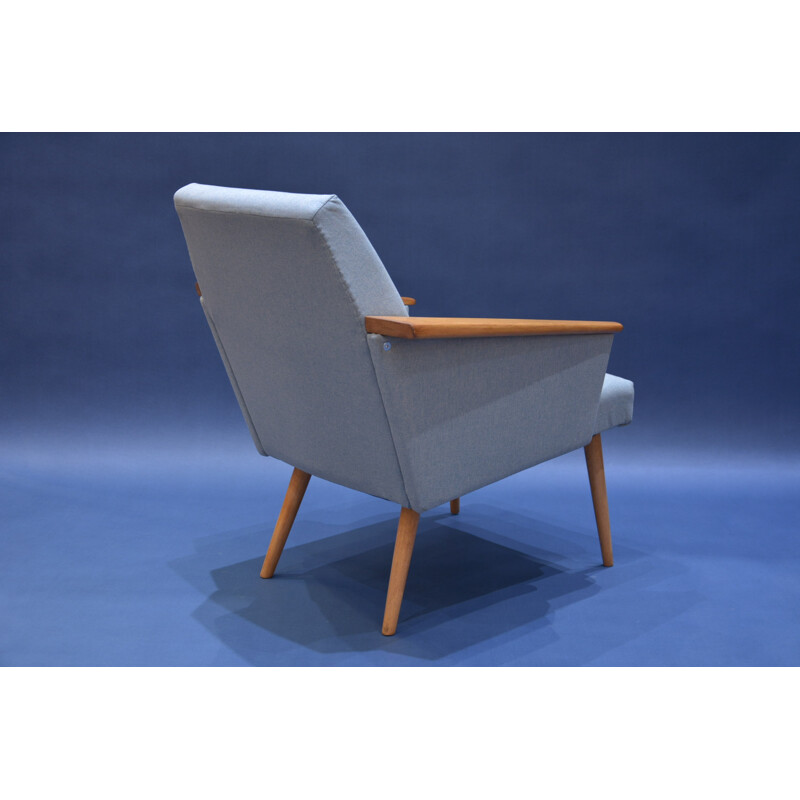 Fauteuil carré bleu clair - 1960