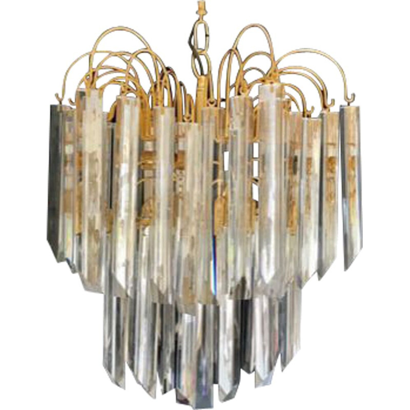 Vintage Venini Murano glass chandelier, 1970s