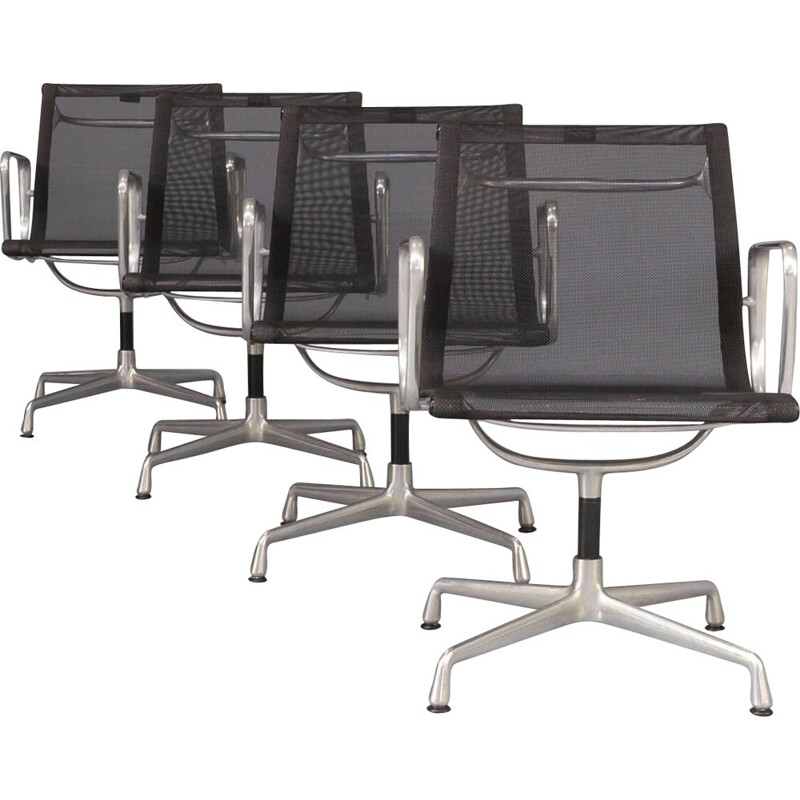 Set of 4 vintage "Ea108" office armchairs by Charles and Ray Eames for Vitra, 1958
