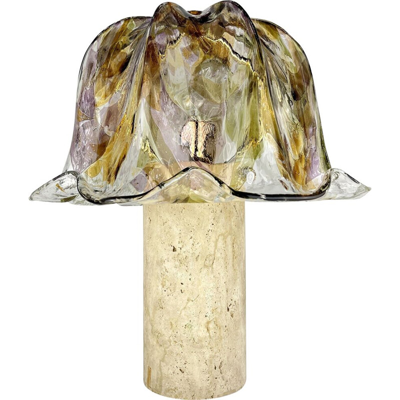 Lámpara de sobremesa vintage de cristal de Murano de La Murrina, Italia 1980