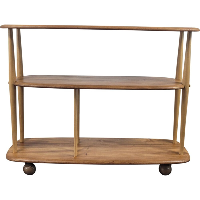 Vintage trolley in elmwood & beech wood by Ercol, 1960s