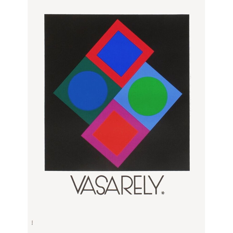 Affiche vintage de Vasarely, 1970