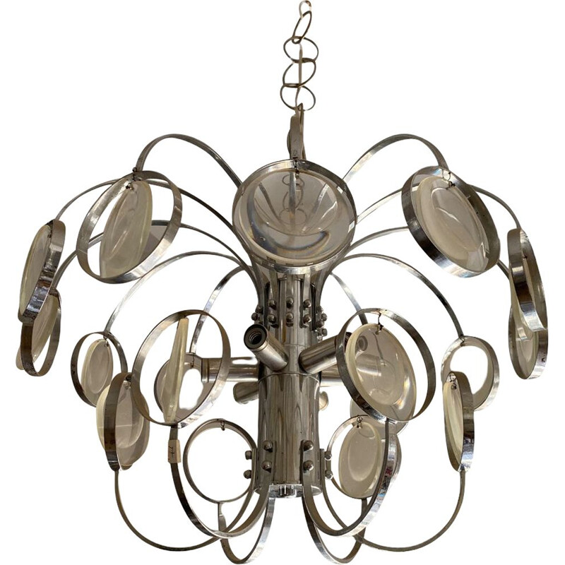 Vintage chandelier by Oscar Torlasco, 1970