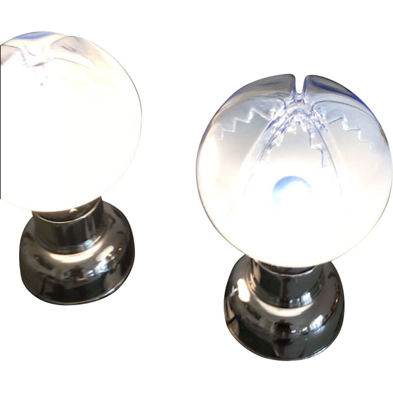 Vintage Mazzega Tischlampe aus Muranoglas Globe, 1970