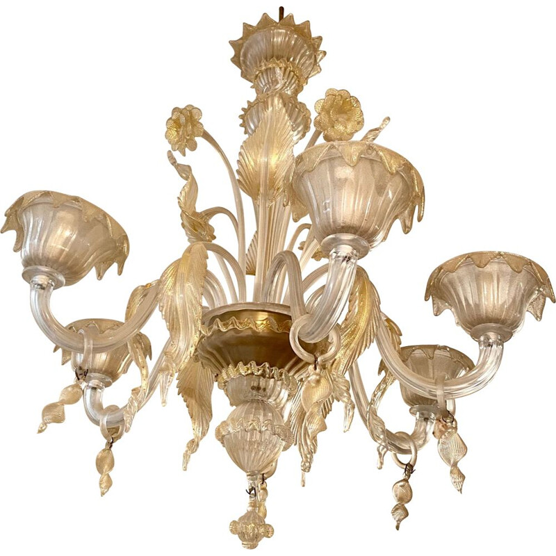 Lámpara de oro vintage de Murano de Barovier