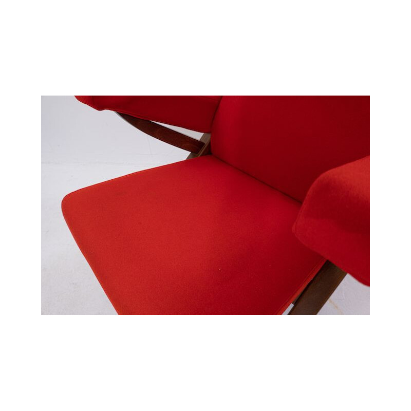 Mid-century red armchair Fiorenza by Franco Albini for Arflex, Italy