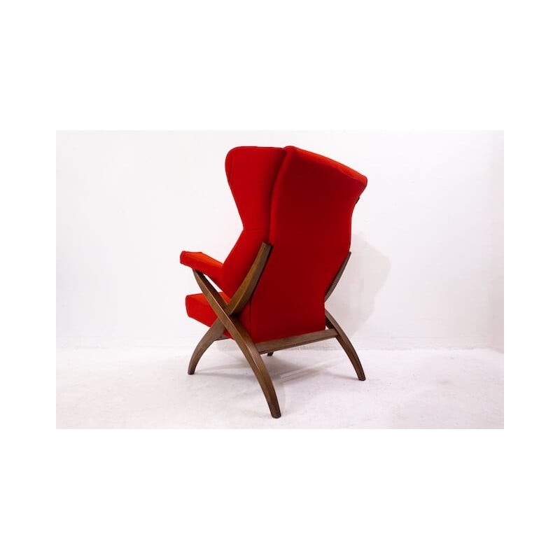 Mid-century red armchair Fiorenza by Franco Albini for Arflex, Italy