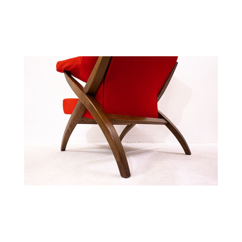 Mid-century red armchair Fiorenza by Franco Albini for Arflex, Italy
