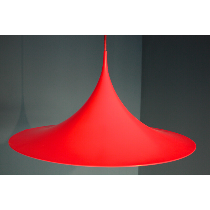 Fog & Mørup pendant in neon orange lacquered metal, Claus BONDERUP & Thorsten THORUP - 1970s