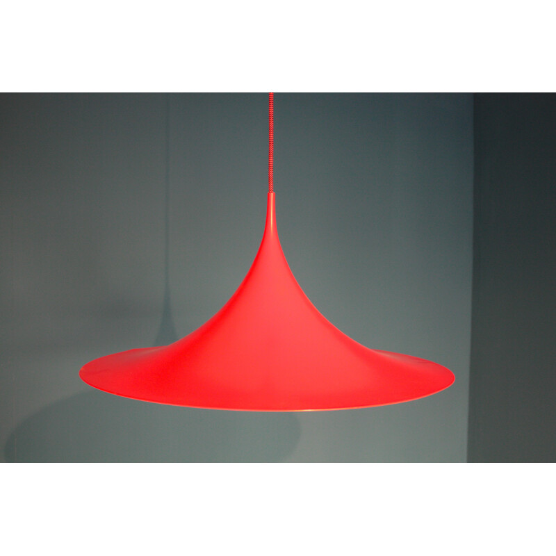 Fog & Mørup pendant in neon orange lacquered metal, Claus BONDERUP & Thorsten THORUP - 1970s