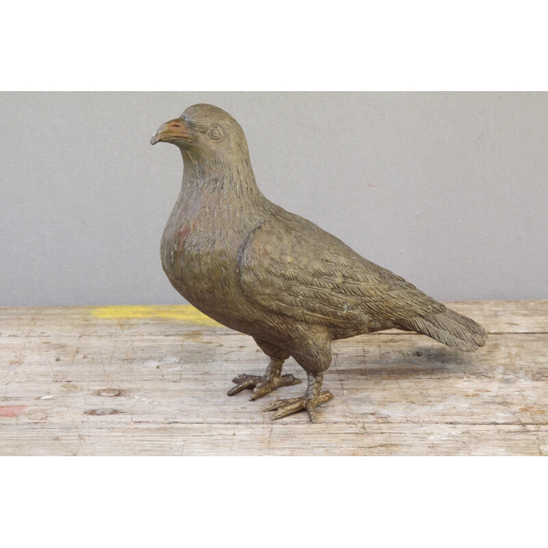 Mid-century bronze dove for garden