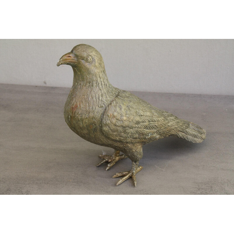 Mid-century bronze dove for garden