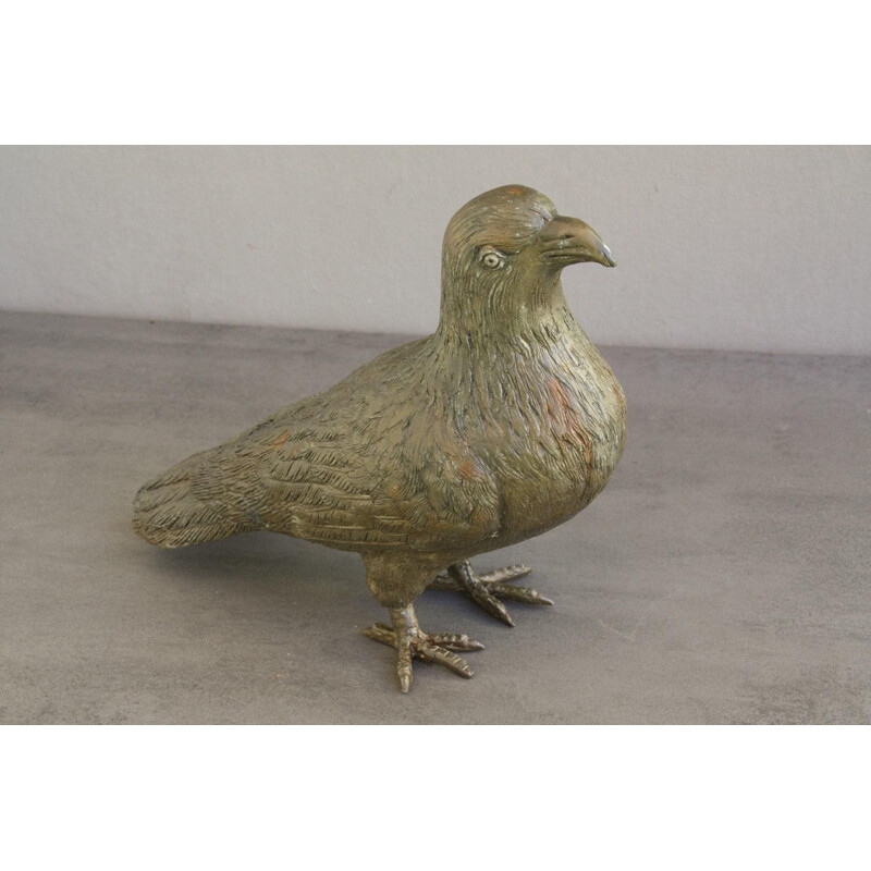 Mid-century bronze dove for garden