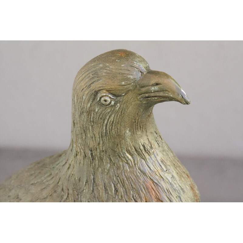 Mid-century bronze dove for garden