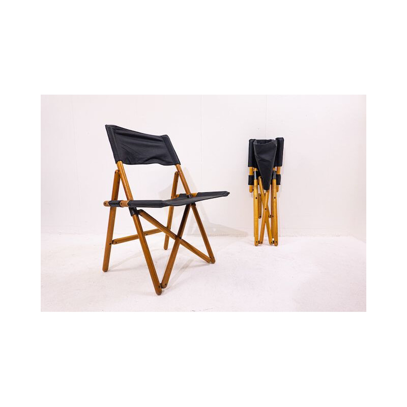 Pair of vintage folding chairs by Sergio Asti for Zanotta, Italy 1969