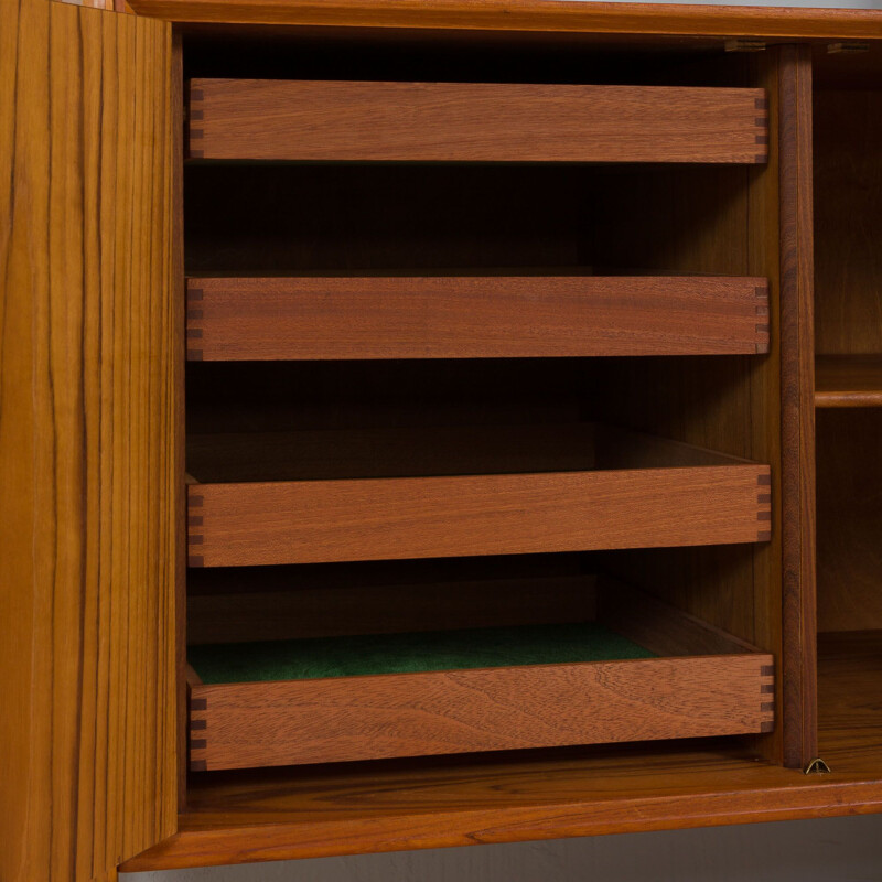 Scandinavian vintage free standing teak wall unit, 1970s