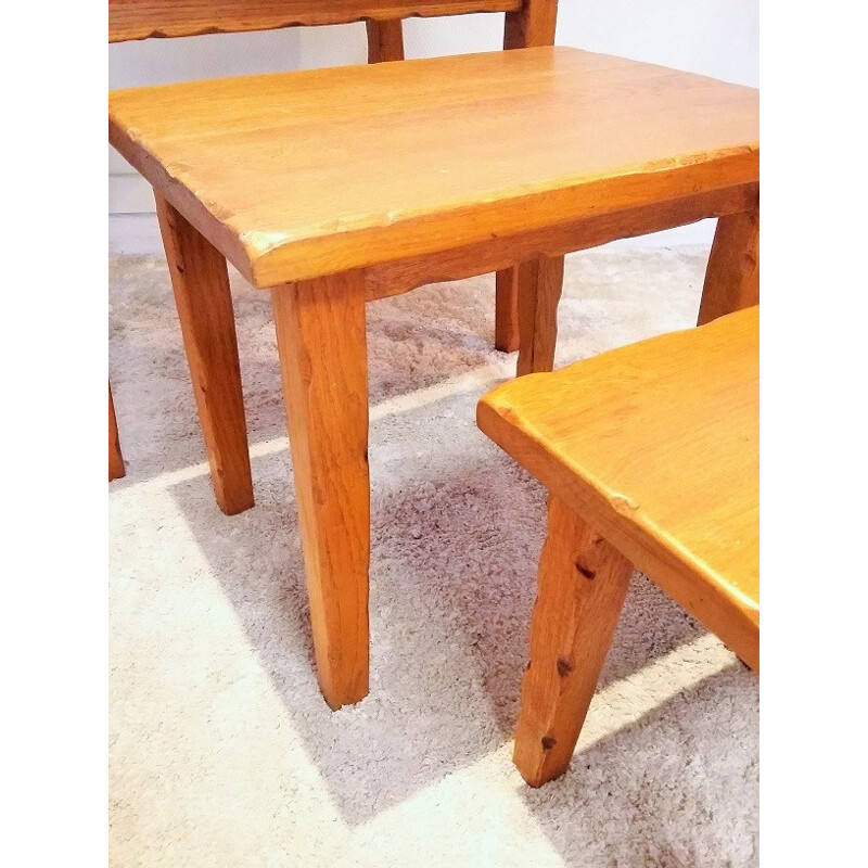 Set of 3 brutalist nested tables - 1950s 