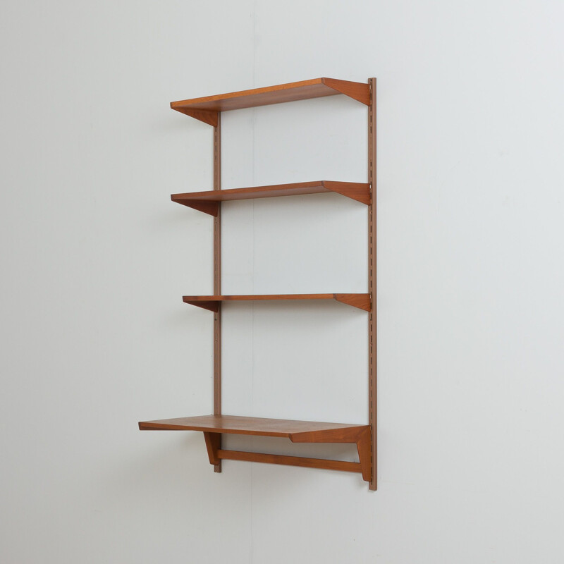 Vintage teak desk wall unit by Kai Kristiansen for Fm Mobler, Denmark 1960s