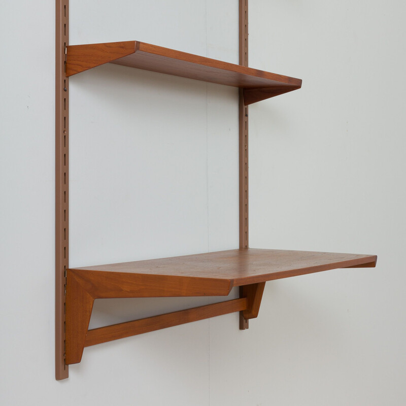 Vintage teak desk wall unit by Kai Kristiansen for Fm Mobler, Denmark 1960s