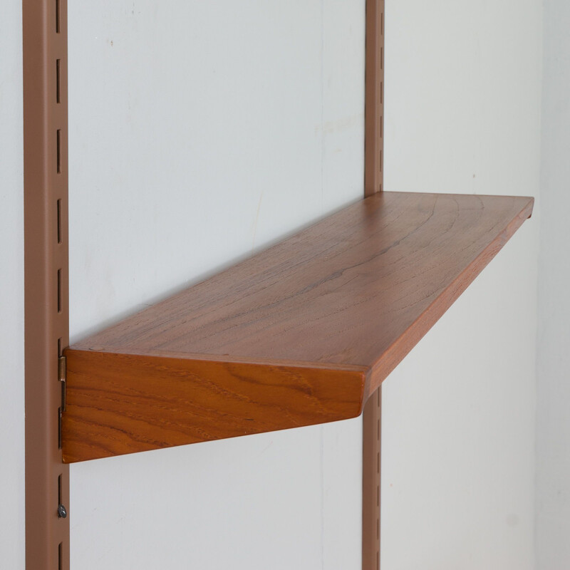 Vintage teak desk wall unit by Kai Kristiansen for Fm Mobler, Denmark 1960s