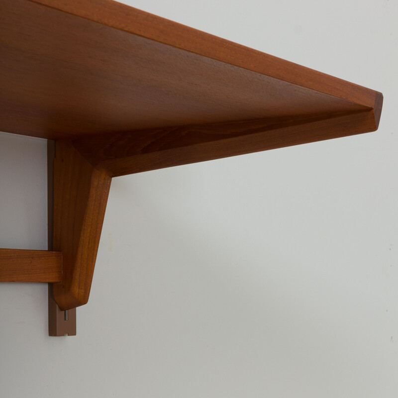 Vintage teak desk wall unit by Kai Kristiansen for Fm Mobler, Denmark 1960s