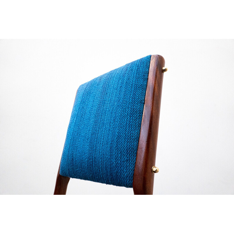 Set aus 6 blauen Vintage-Stühlen 634 von Carlo de Carli für Cassina, Italien 1950