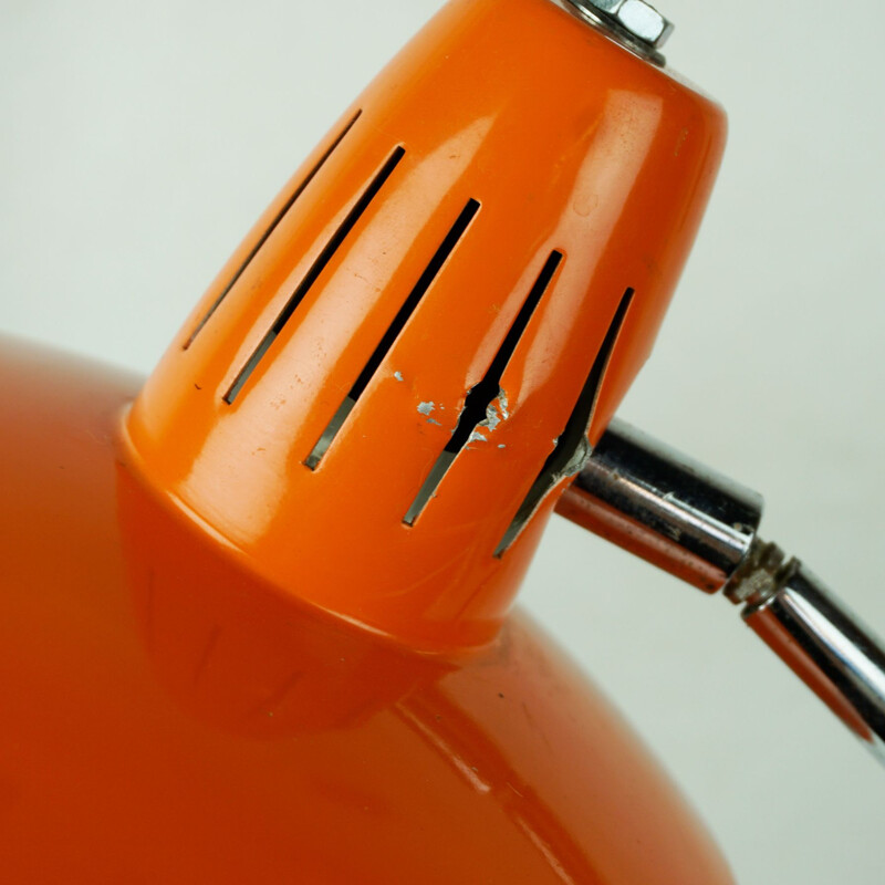 Vintage orange adjustable table lamp by Fase, Spain 1960