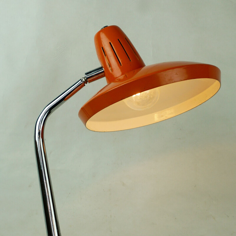 Vintage orange adjustable table lamp by Fase, Spain 1960