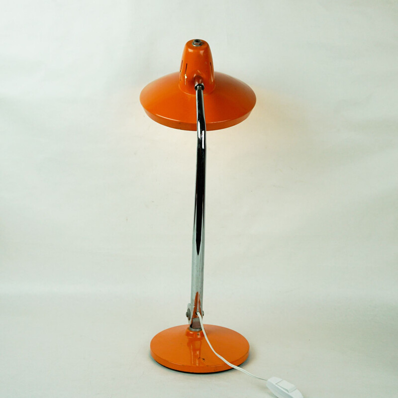 Vintage orange adjustable table lamp by Fase, Spain 1960