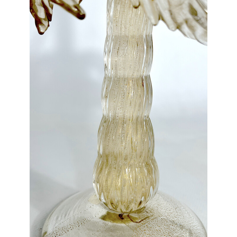 Lámpara de mesa vintage de latón y cristal de Murano de Tommaso Barbi, 1970