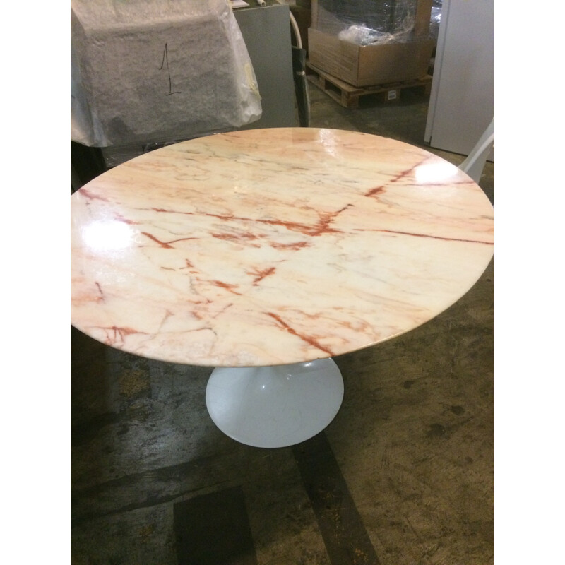 Knoll "Tulip" table in pink marble, Eero SAARINEN - 1970s