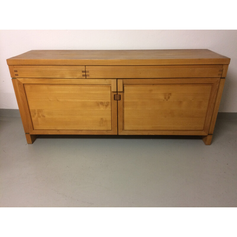 "R08" sideboard in solid elm, Pierre CHAPO - 1960s