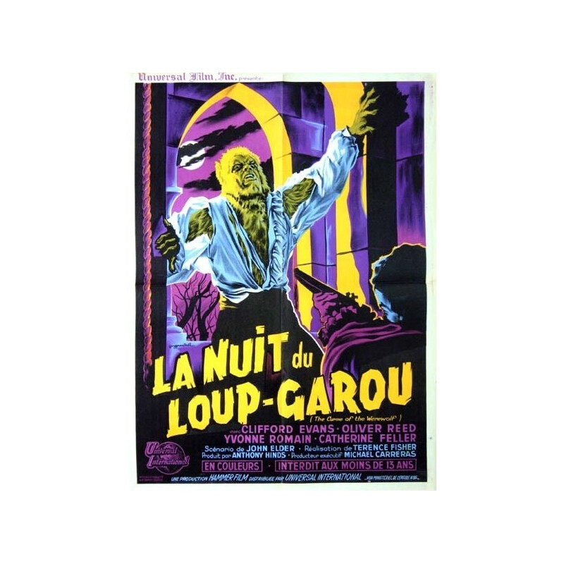 Affiche cinéma "La nuit du loup garou" - 1960