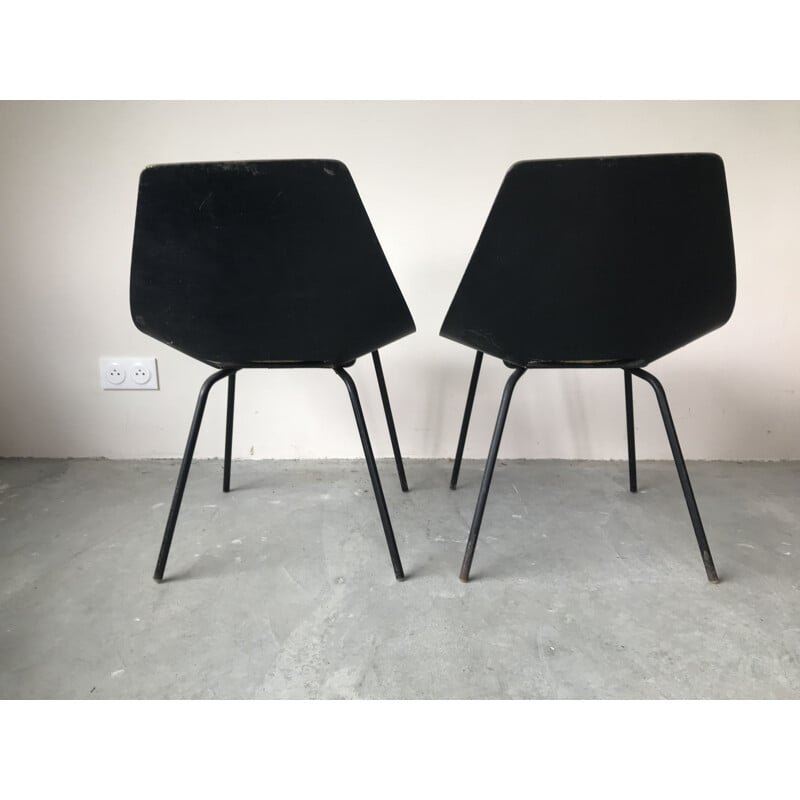 Pair of vintage Tonneau chairs by Pierre Guariche for Steiner, 1950