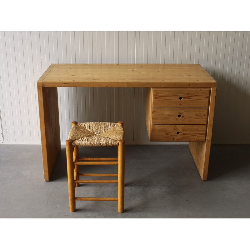 Vintage pine desk by Ate van Apeldoorn for Houtwerk Hattem