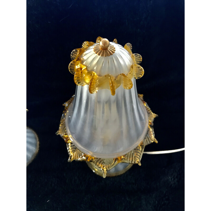 Vintage Murano glazen tafellamp van Barovier en Toso, 1970