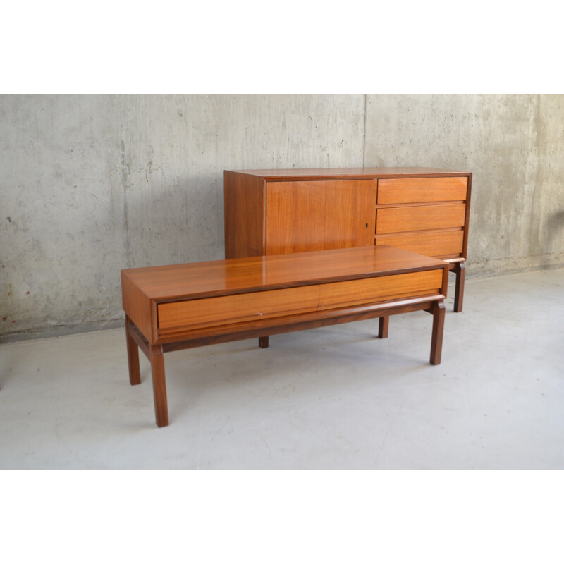 Ensemble de buffet et table console allemande en teck - 1970