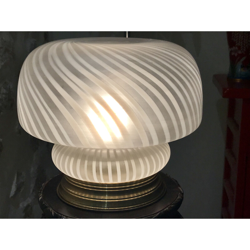 Lampada da tavolo vintage Vistosi in vetro di Murano, 1950